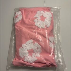 Pink and White Graphic Hoodie